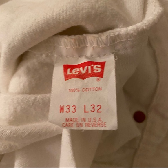 Made in USA 80s 90s Levi’s Orange Tab 505 White Jeans - Picture 4 of 8